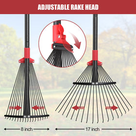ETICSIPA rake with 18-tine design supports fast leaf, needle, and debris pickup