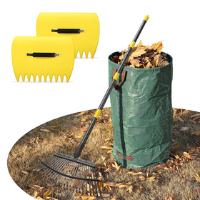ETICSIPA leaf rake 18-wide in use for fast leaf collection
