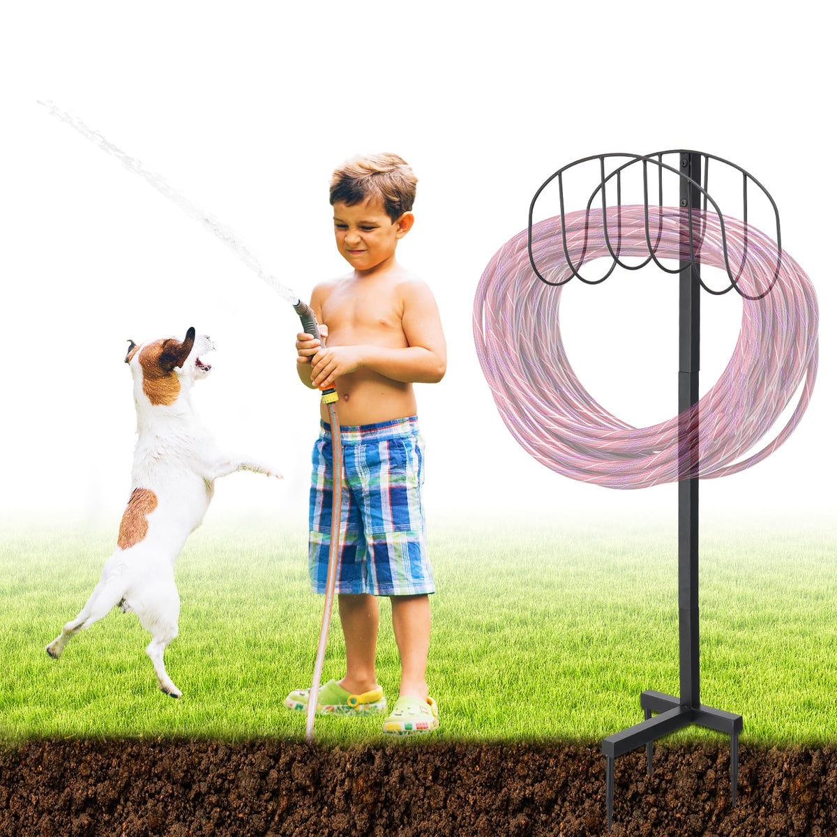ETICSIPA base-stable hose holder keeps hoses grounded outdoors