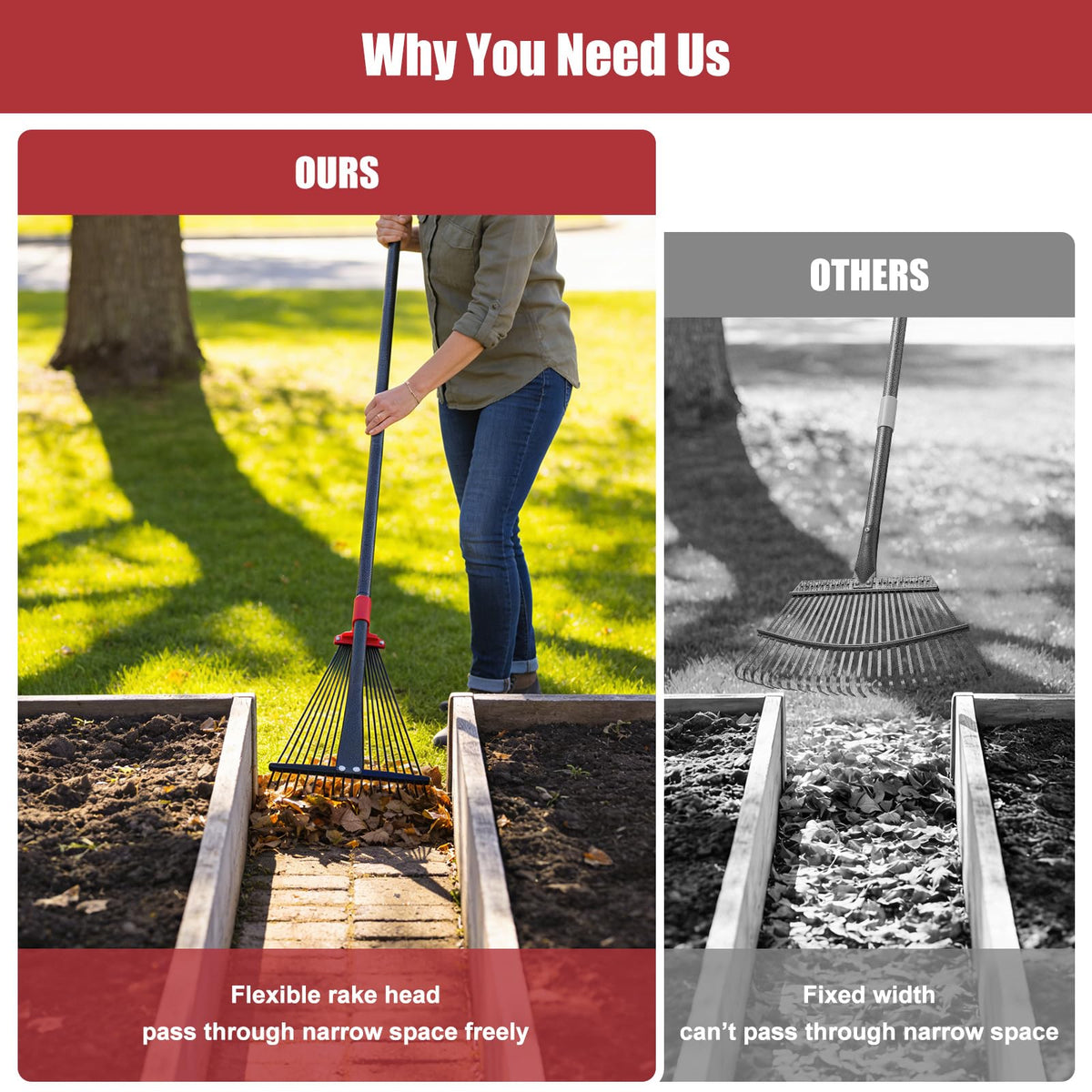 ETICSIPA rake anti-rust coating shields against weather, extending performance across seasons.