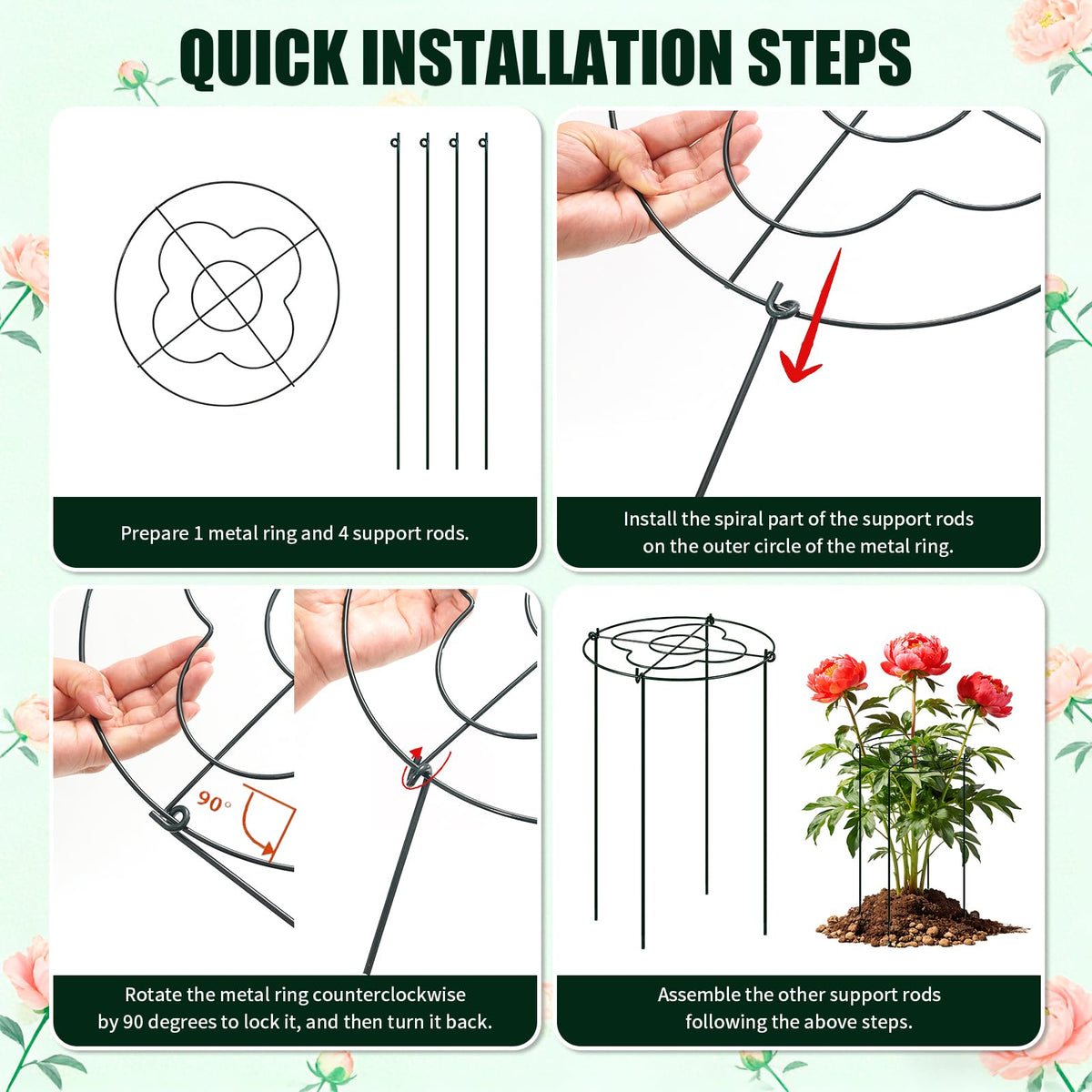 Etnorsu blossom grid design supports individual stems for natural growth