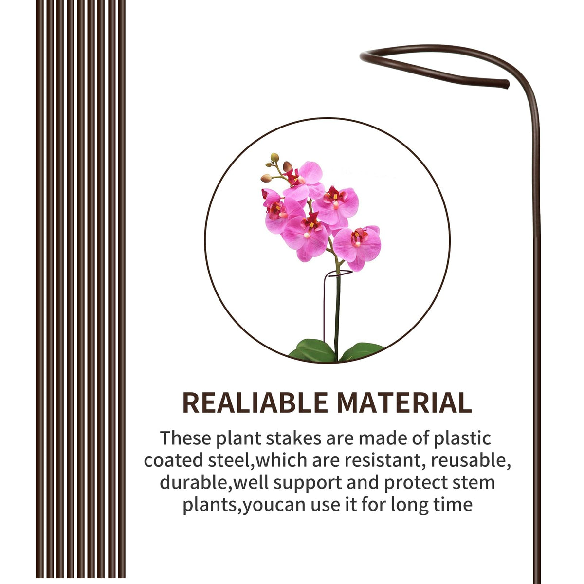 Etnorsu flexible plant stake system keeps plants upright and neat.