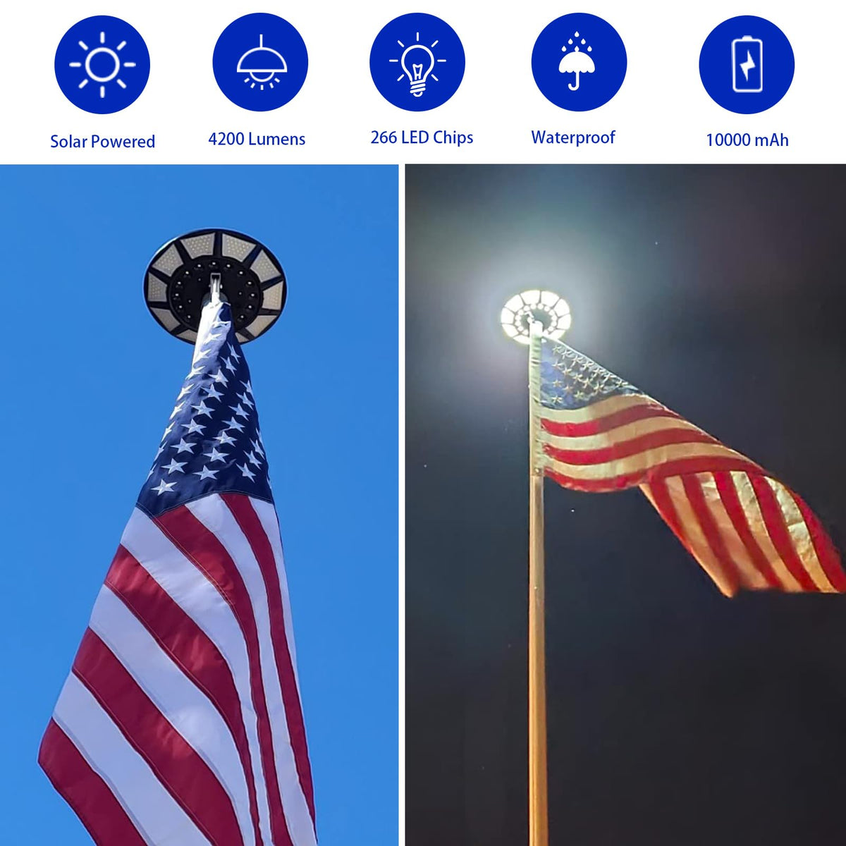 Etzeaxus quick-install light for 60-second setup on flagpoles