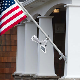 Etzeaxus flag light installs with spikes or wall screws.