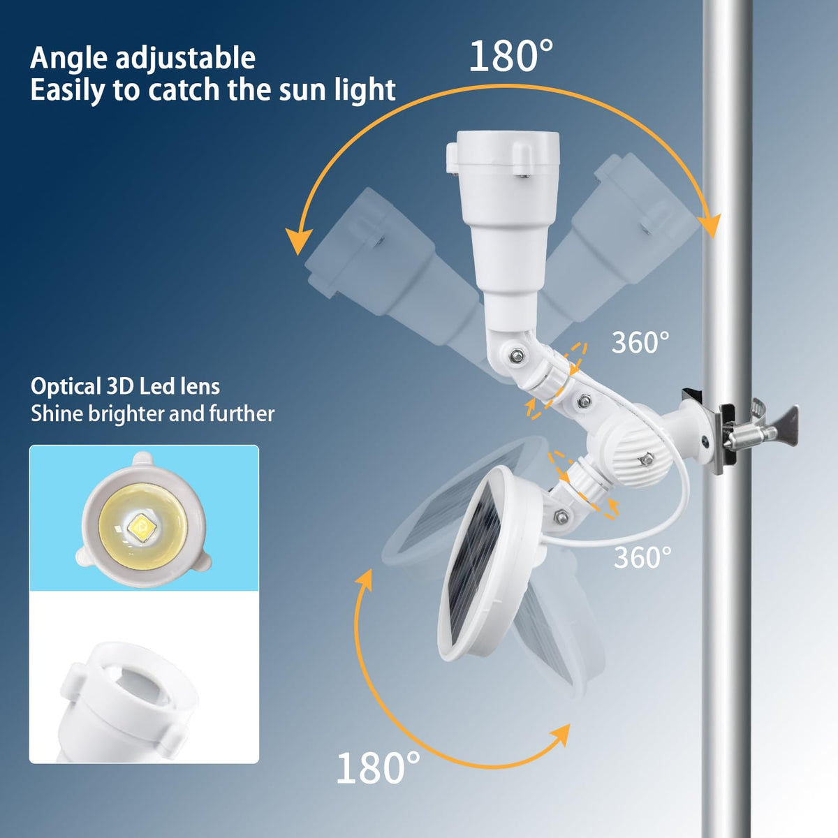 Etzeaxus solar light fits one point one five inch flagpoles with clamp.
