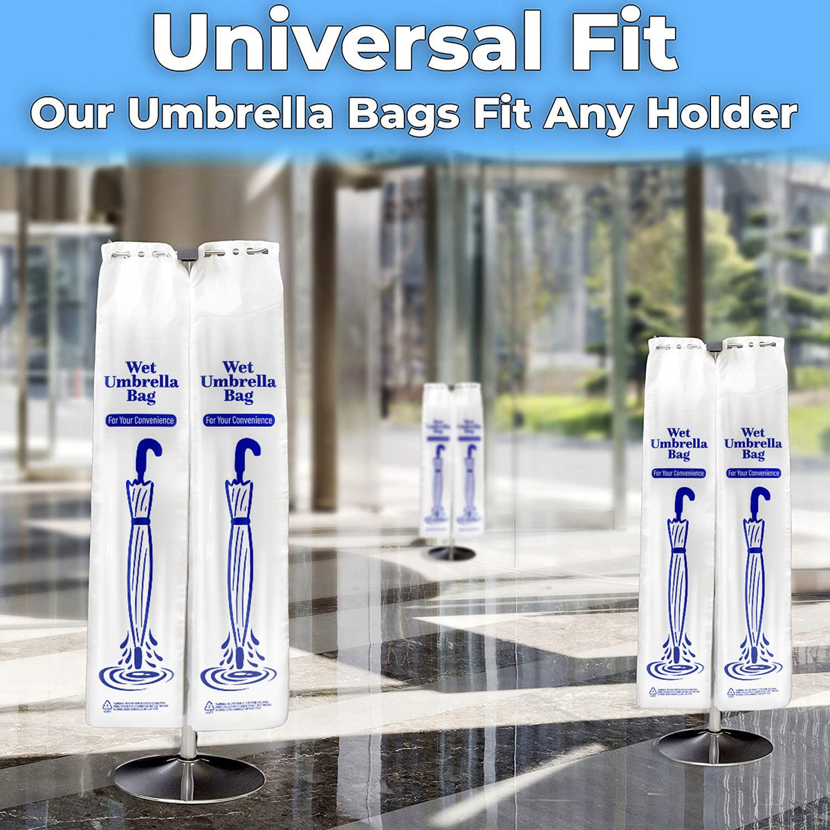 EUCATUS clear disposable umbrella bags prevent drips in busy lobbies