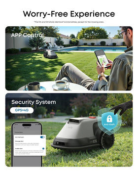 eufy e15 auto recall returns to base and resumes after rain or low light.