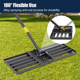 Adjustable 72-inch handle on EUIJOIP rake enabling comfortable reach