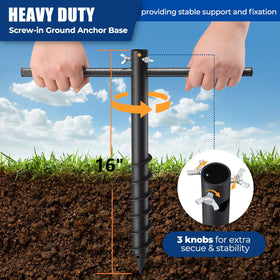 EUIJOIP anchor base keeps feeders stable with a deep 16-inch ground screw.