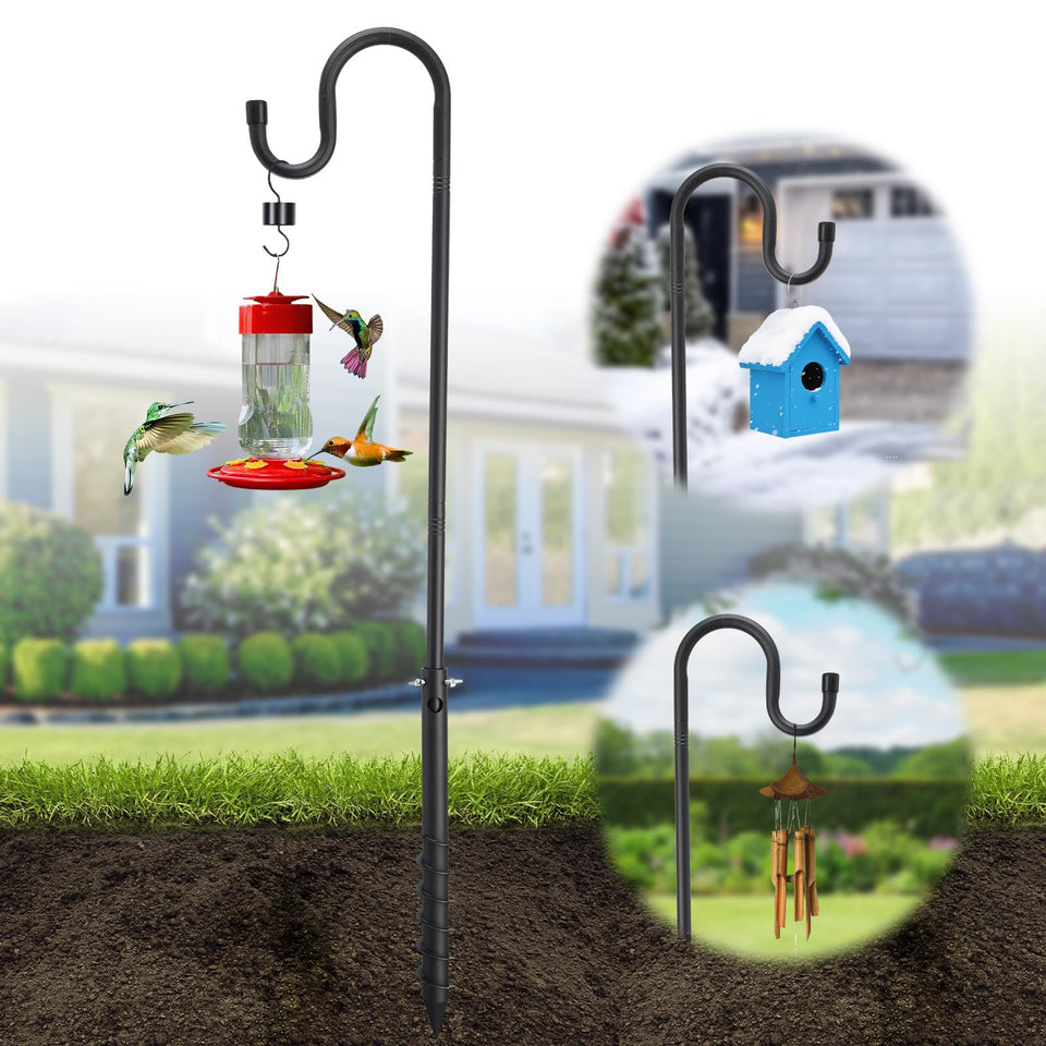 EUIJOIP 108-inch bird feeder pole tall design for backyard feeding.