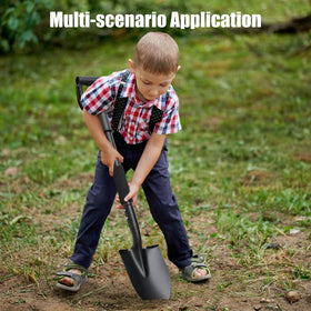 EUIJOIP black garden shovel with durable reinforced edges.