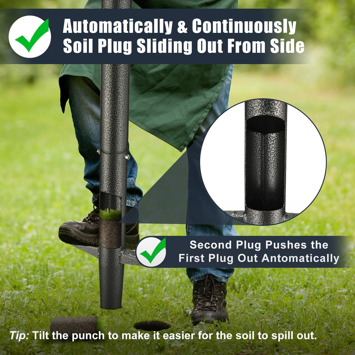 EUIJOIP adjustable-depth feature ensures uniform planting depth and spacing