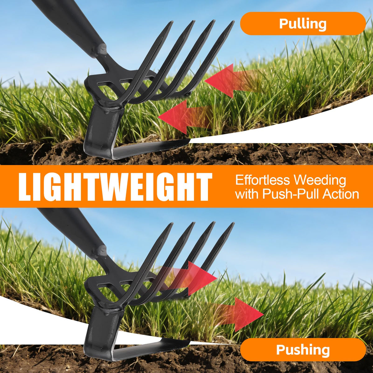 EUIJOIP ergonomic rubber grip handle boosts comfort during long tasks.