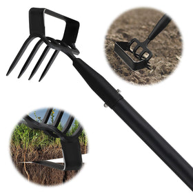 EUIJOIP garden hoe 62inch extended handle for standing gardening and reduced strain.