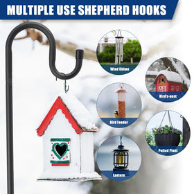 EUIJOIP wind chimes and lanterns hang securely on this stand.