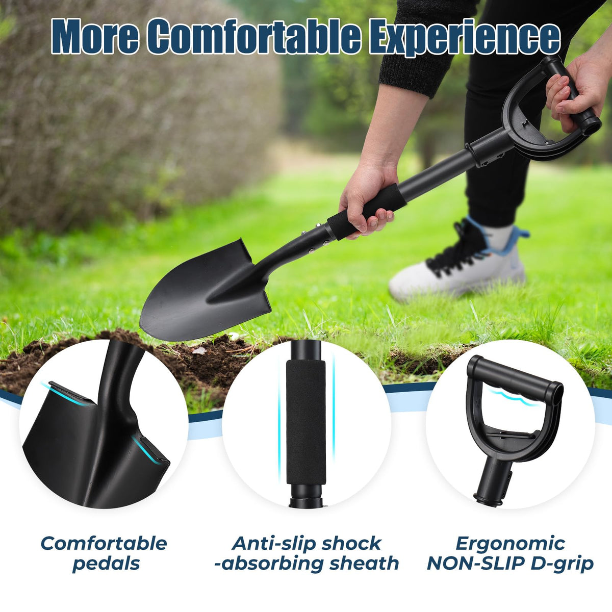 EUIJOIP kid-friendly shovel weighing 2.4 lbs for easy handling.
