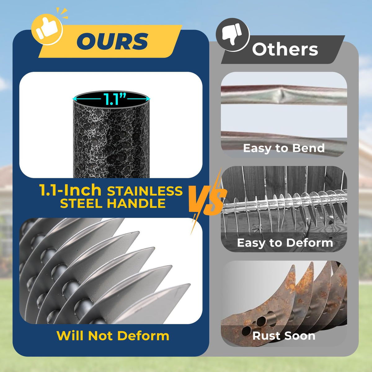 Versatile garden tool for leaves, mulch, needles, and soil aeration