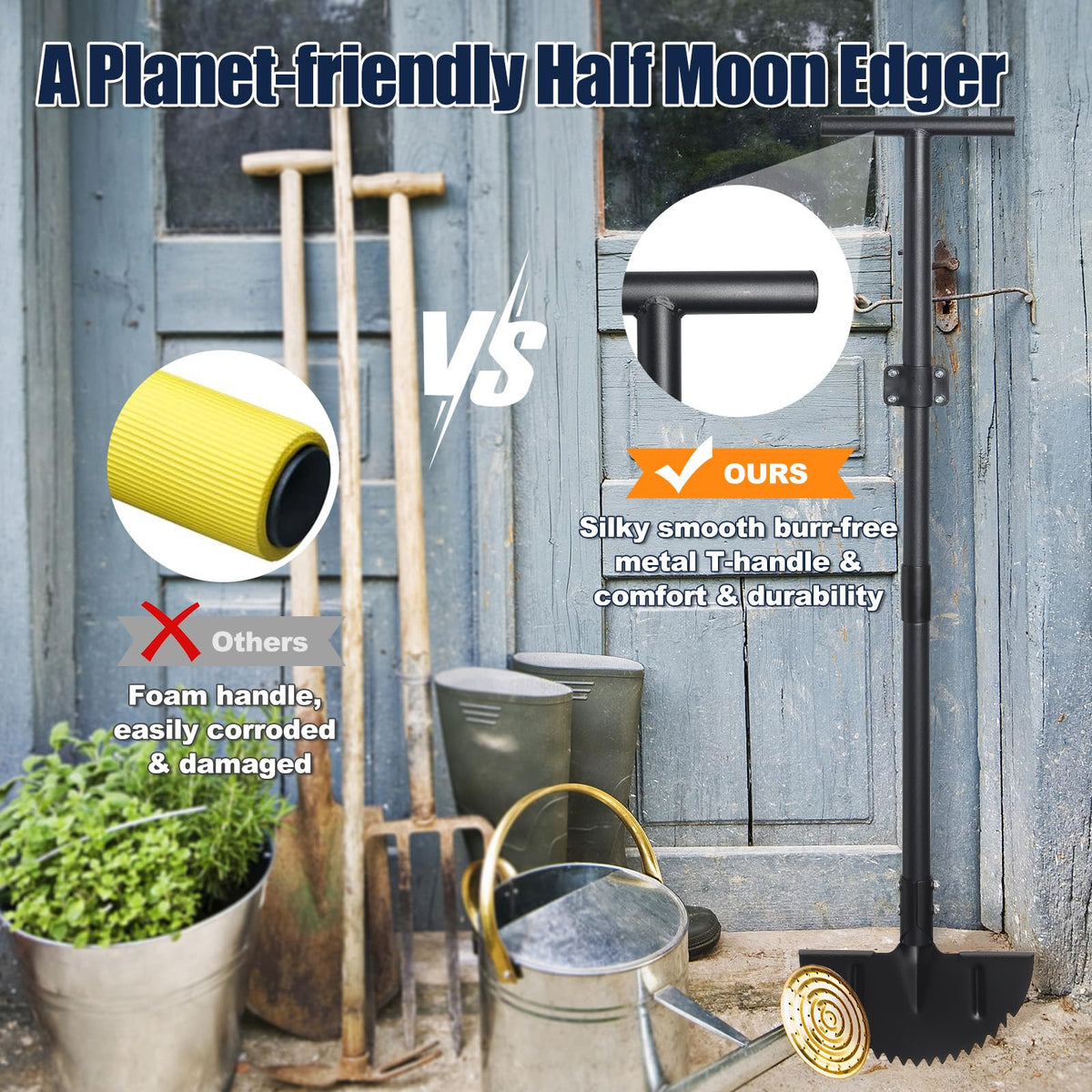 EUIJOIP versatile multi-purpose tool for edging, trenching, transplanting, and borders.