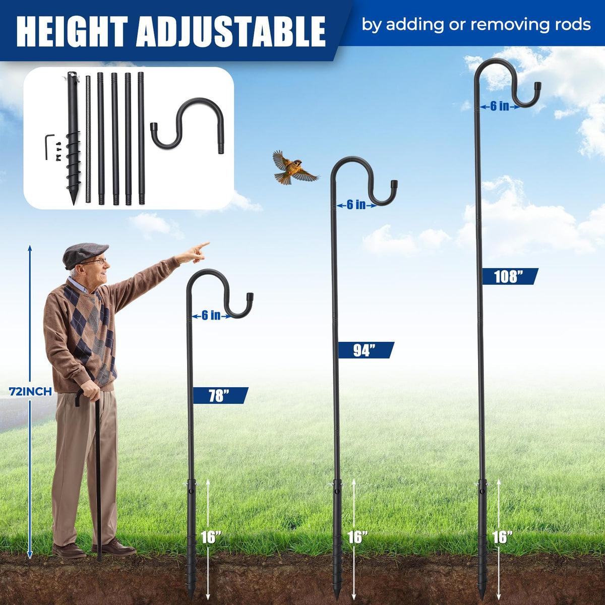 EUIJOIP garden decor support for versatile outdoor displays.