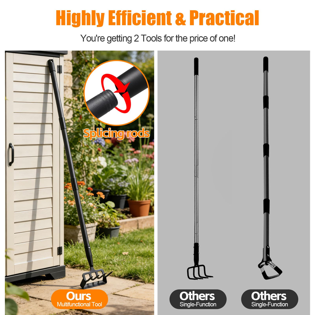 EUIJOIP stirrup hoe blades close-up for efficient weeding and soil precision.