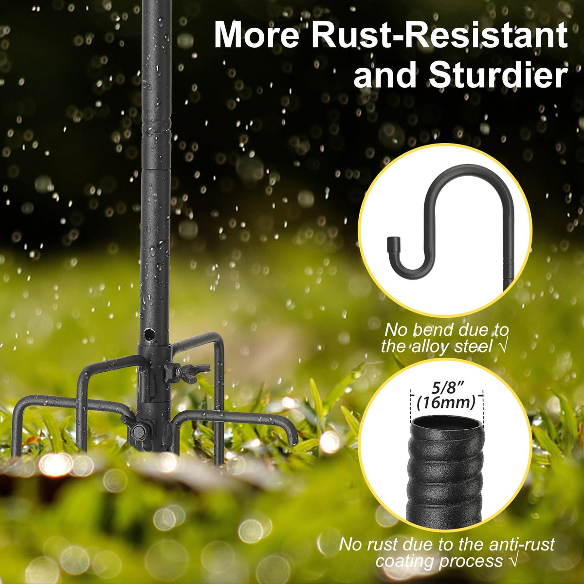 EUIJOIP sturdy five-prong base hook provides stable anchoring