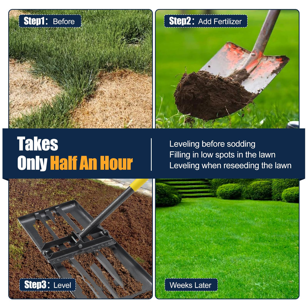 EUIJOIP rake used to apply topdressing or fertilizer evenly