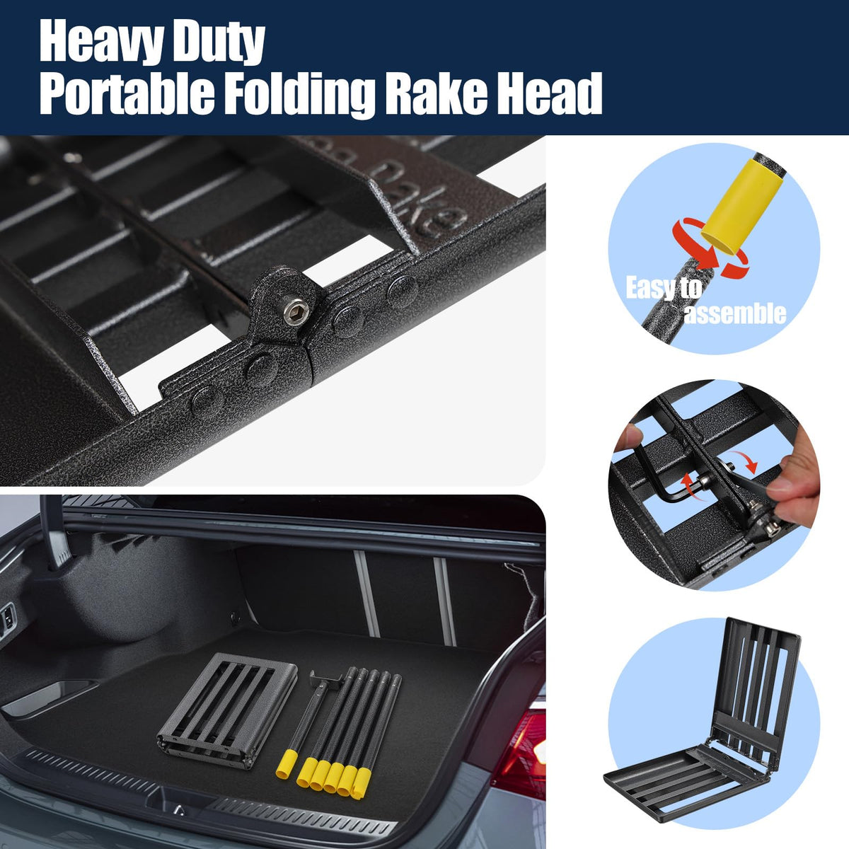 Wall-mounted storage holes on EUIJOIP rake for easy hanging
