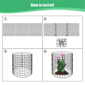 Eunika stakes included for quick, tool-free installation around plant beds