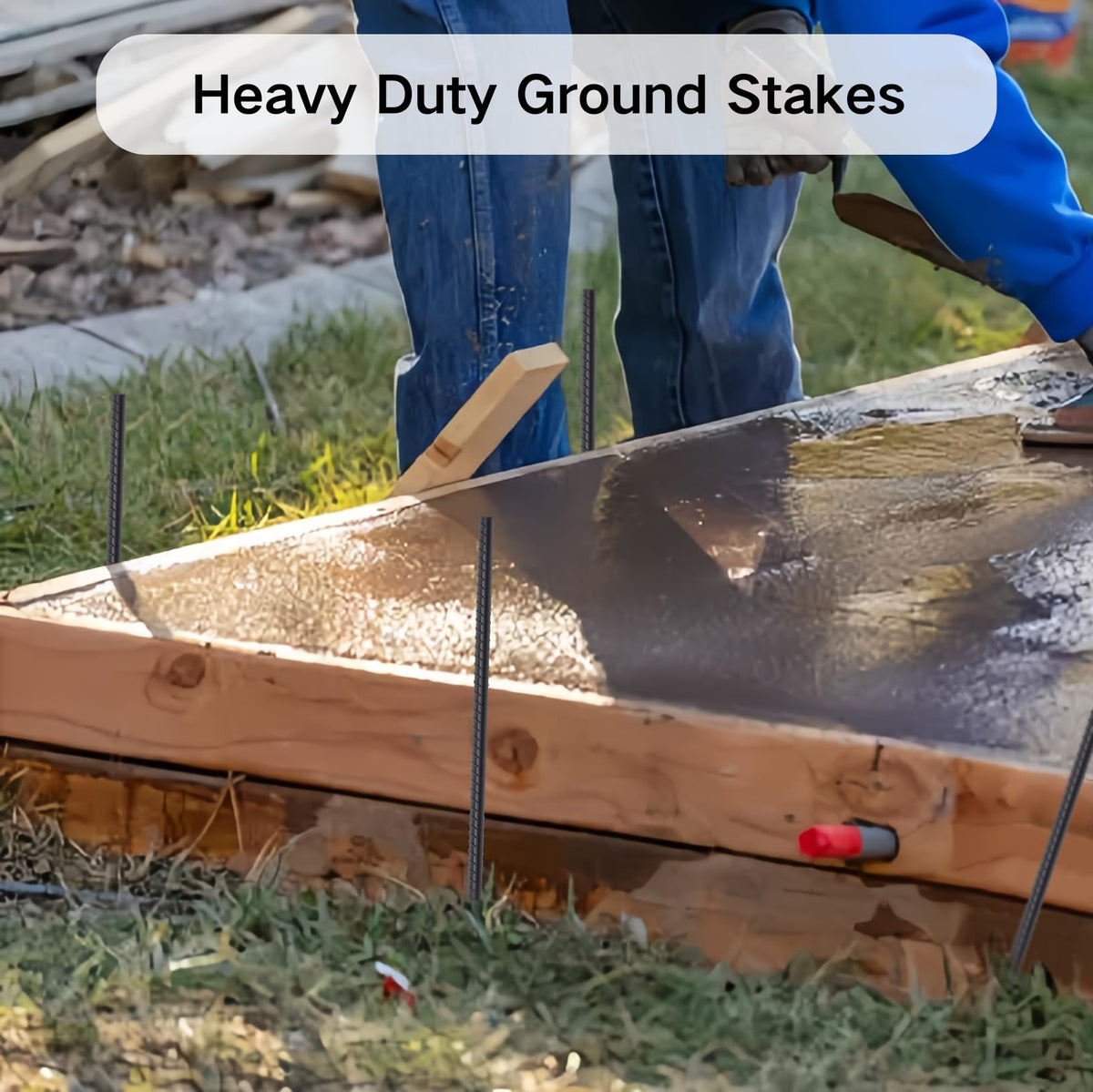 EUOKOK black-coated stakes resist corrosion in wet soil conditions.