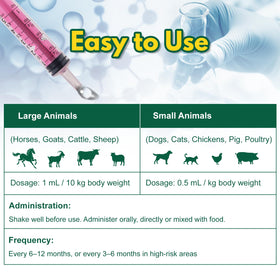 Euphea Fenbendazole farm-use bottle on multi-species care.