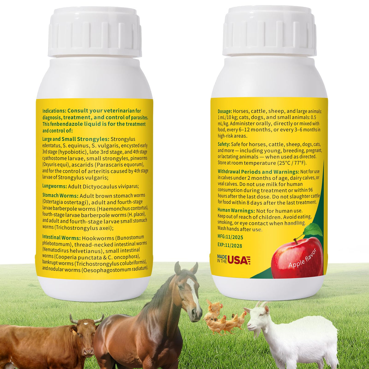 Euphea Fenbendazole packaging shows safety standards and clear guidance.
