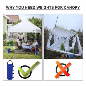 Eurmax blue canopy weights are portable and easy to transport.