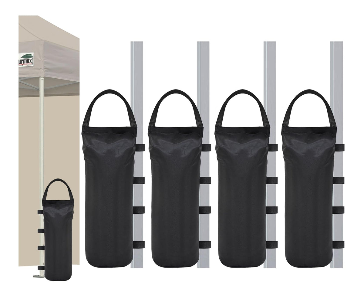 Eurmax canopy weights assembly demonstrates quick, secure setup for windy outdoor events.