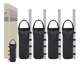 Eurmax canopy weights assembly demonstrates quick, secure setup for windy outdoor events.