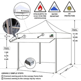 Eurmax extended awning adds extra shade for guests outdoors.