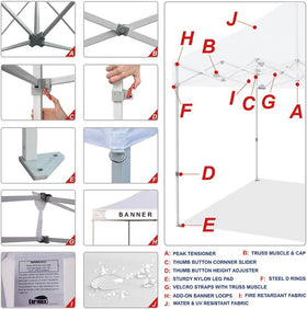 Eurmax hammertone steel frame delivers added canopy stability.