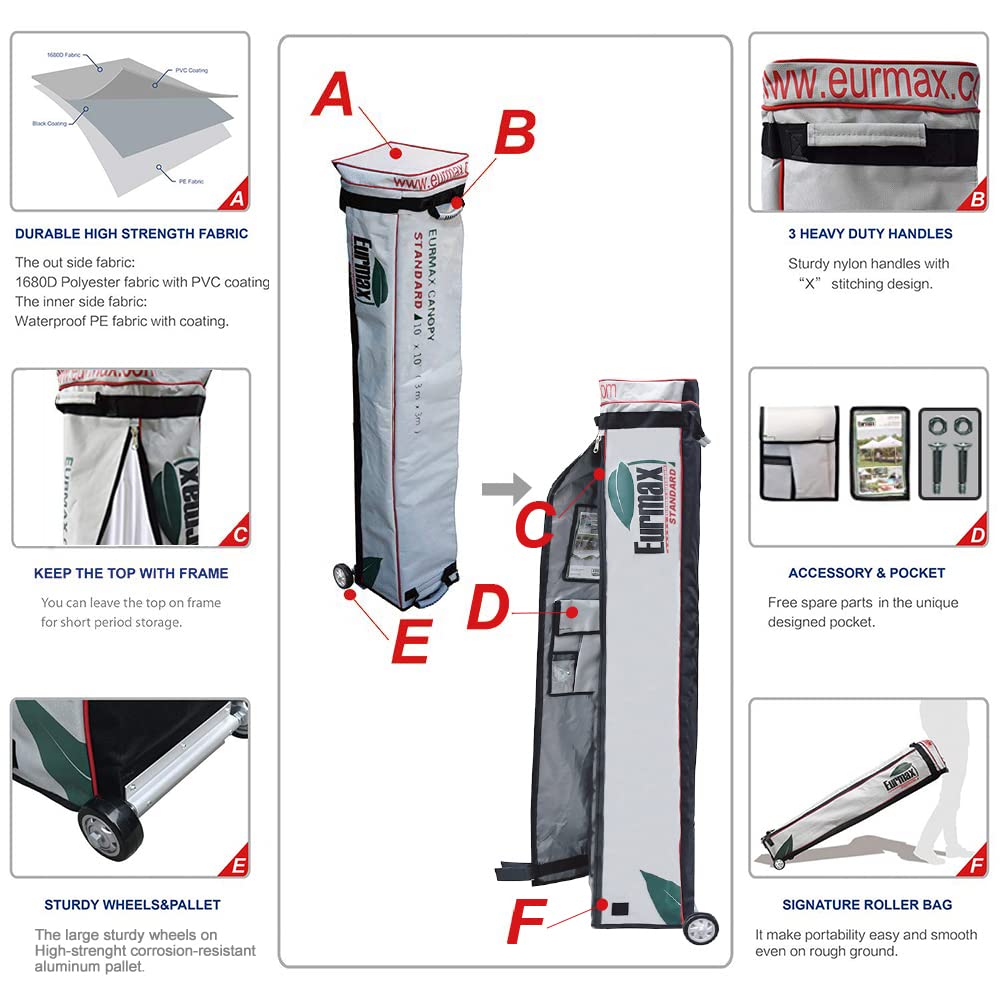 Eurmax zippered sidewalls offer flexible enclosure for your setup.
