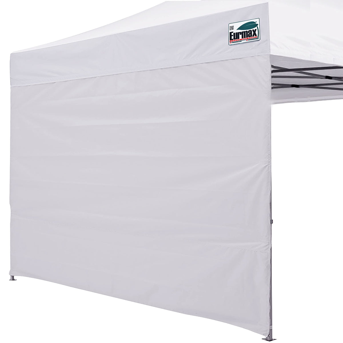 Eurmax SunWall side wall attached to a 10x10 tent for shade and privacy