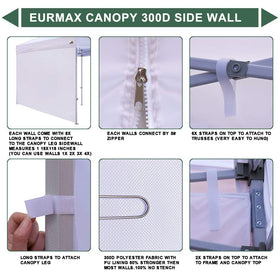 Eurmax SunWall compatible with popular tent brands for 10 ft shelters