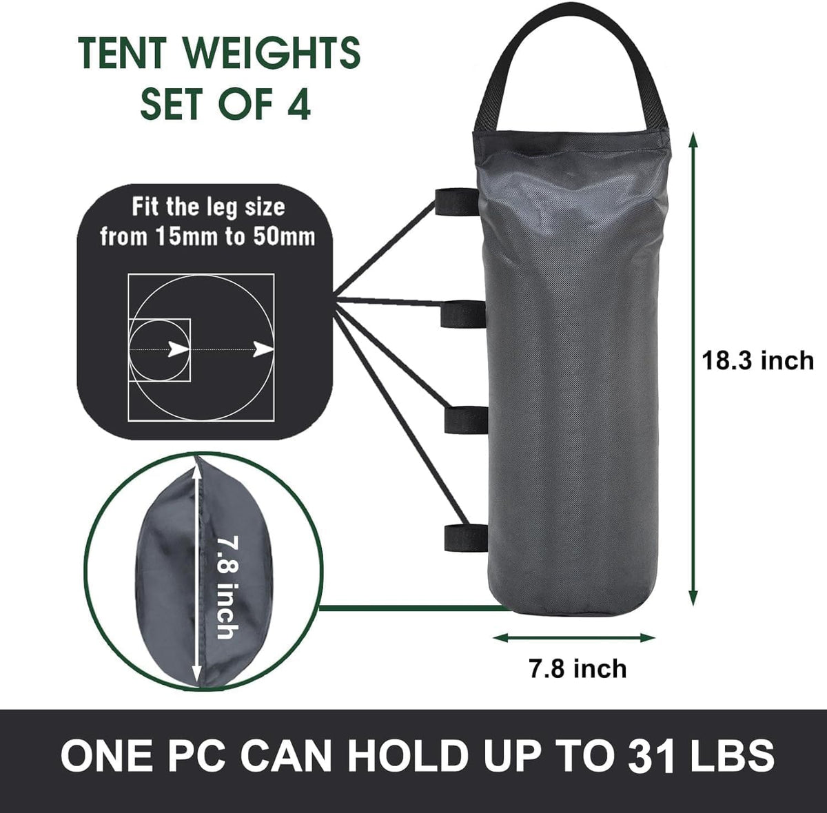 Easy-fill design lets you load weights quickly for events