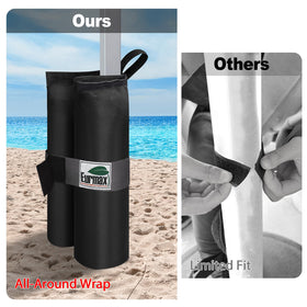 Velcro straps on Eurmax weight bags for quick attachment and removal