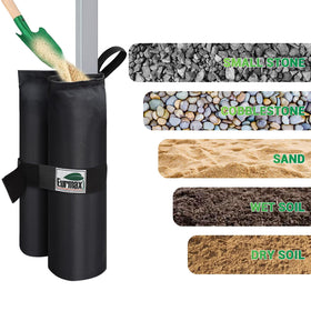 Eurmax weights supporting different canopy sizes outdoors