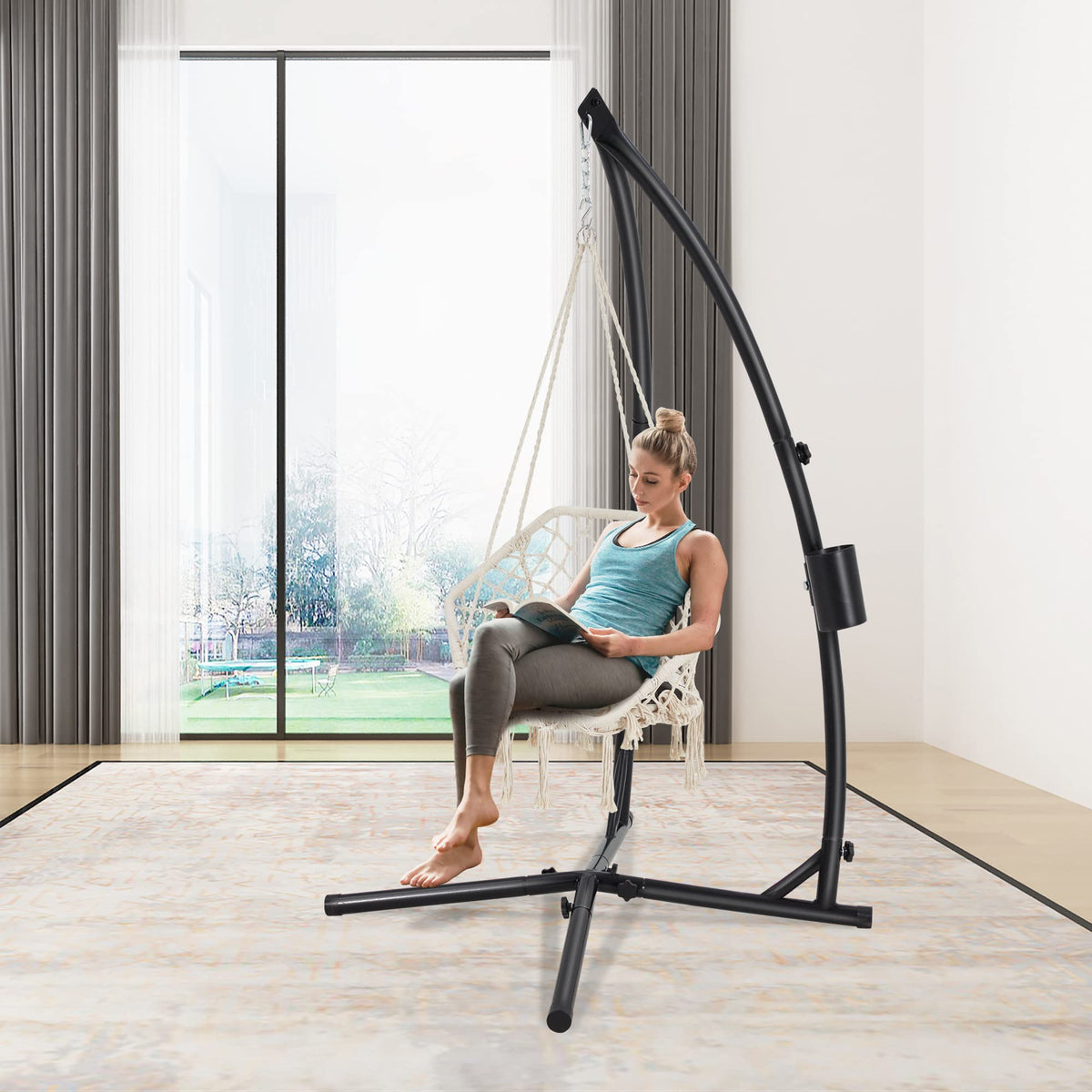 Eusuncaly X-shaped base provides stability for hammock chair