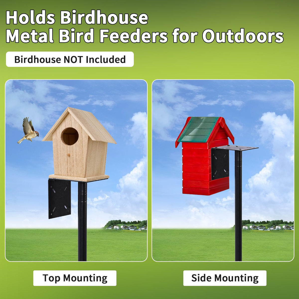 EUSWOUIP pole top supports bird cage for observation or rehab.