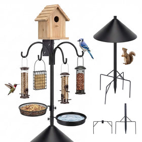 EUSWOUIP bird feeder pole 4-in-1 for sturdy outdoor feeding.