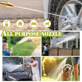 Euthymiaze garden hose nozzle ergonomic handle for comfortable, extended-use spraying.