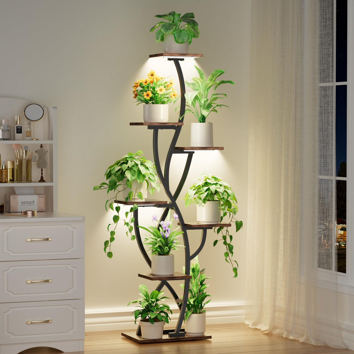 EVAWOO grow lights include timer and brightness control for flexible care.