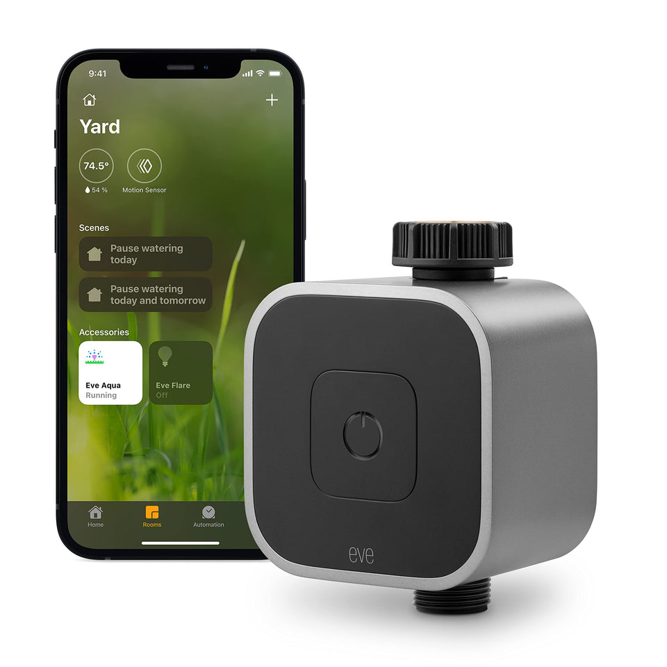 Eve Aqua app-control-scheduling view enables effortless garden watering.