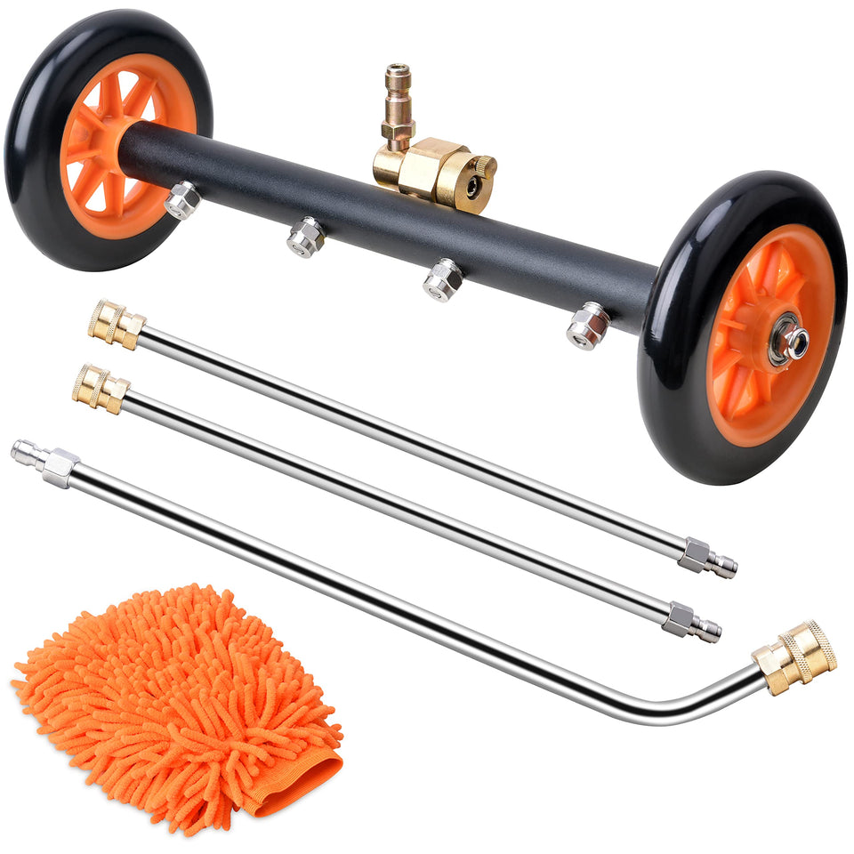 EVEAGE 2-in-1 undercarriage attachment with pivoting mode for versatile cleaning.