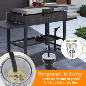 Eveanro stainless steel grease gate blocks debris to keep tray clean